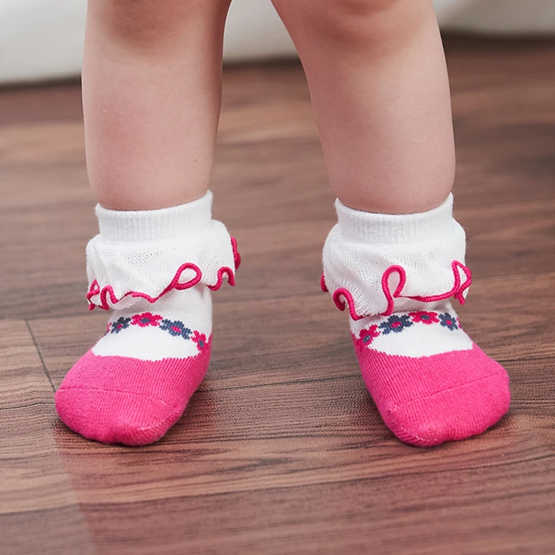 Носки для новорожденных девочек хлопковые кружевные носки малышей Детские с