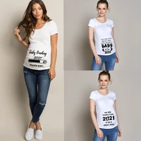 baby is loading 2021 summer funny cartoon print pregnancy t shirt tops maternity clothing plus size short sleeve clothes