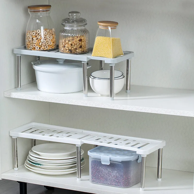 Стеллаж для хранения складной держатель Штабелируемый Органайзер Кухня шкаф