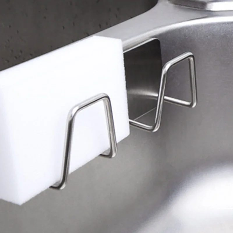 

ZL Stainless Steel Sponge Drain Rack Home Kitchen Wall-mounted Storage Rack Free Perforated Sink Rack