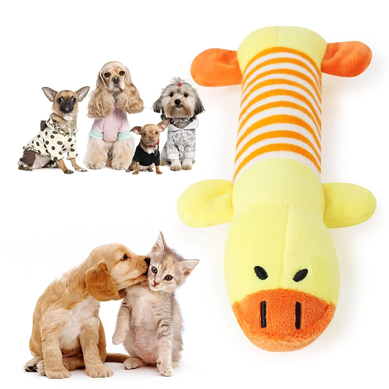 Popular Pet Dog Cat Funny Fleece Durability Plush Toys Squeak Chew Sound Toy Fit for All Pets Elephant Duck Pig | Дом и сад