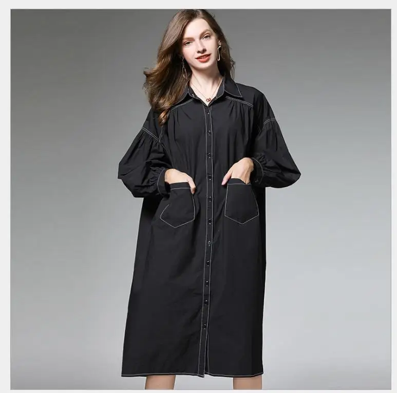 

Cover up the flesh to show the thin medium long shirt dress