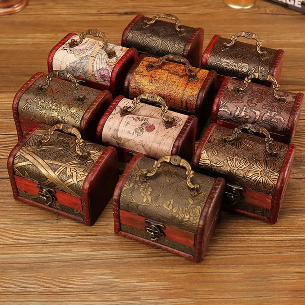 

Fashion Large Capacity Exquisite Rectangular Wooden Treasure Case for Daily Life Decorative Trinket Wooden Jewelry Box