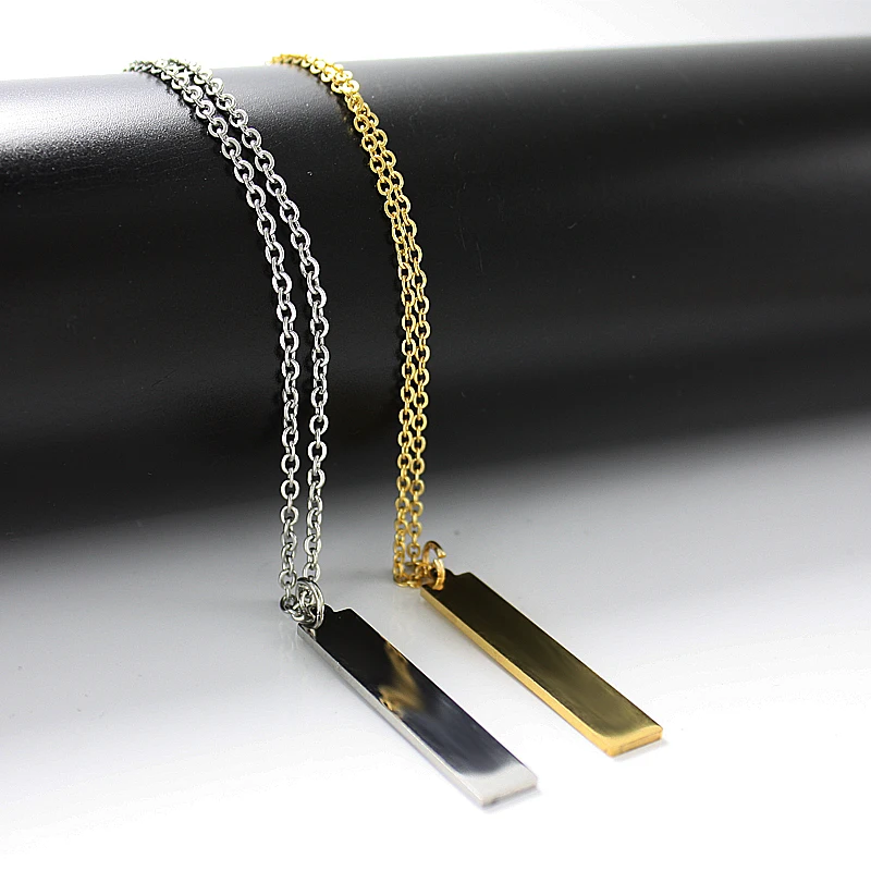 Женская цепочка из нержавеющей стали с подвеской цвета розового золота и