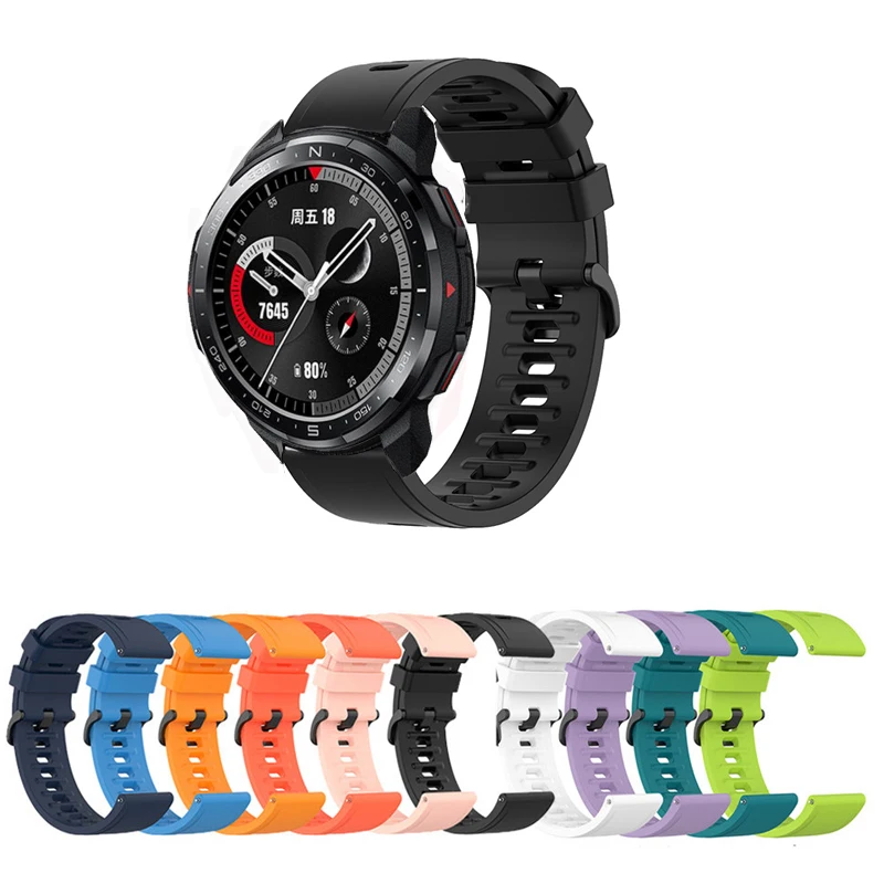 

22mm Silicone Watchband For Honor Watch GS Pro Easy Fit Sport Strap For Honor Magic 2 46mm/Huawei GT 2 46mm Bracelet Accessories