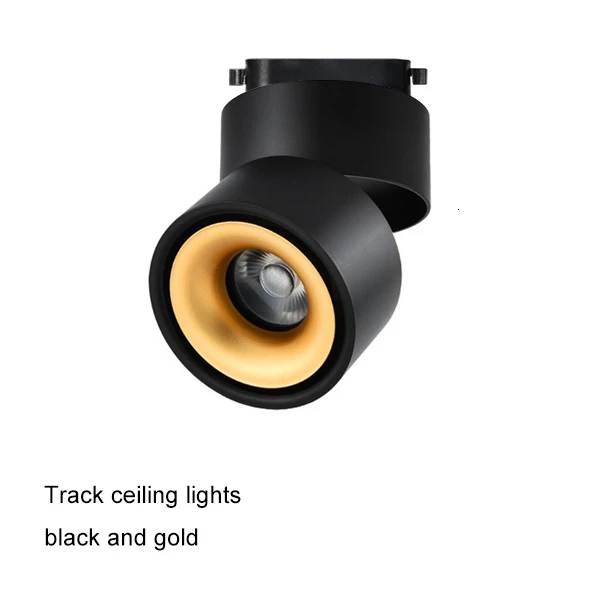 track black gold Surface Mounted LED Ceiling Lights Kitchen Fixtures COB Back ground Spot Lamp Angle Adjustable Black White Lampshade AC85-265V - Цвет корпуса: track black gold