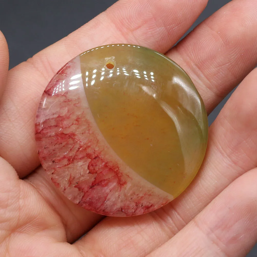 

Natural Stone Pendants Round Shape Agates Pendants for Women Jewelry Accessories Making Necklace Reiki Healing Gift 38x38mm