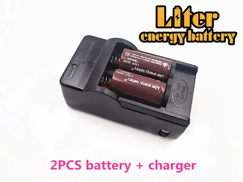Литровая энергетическая батарея RCR 123 16340 780mAh 3,7 V литий-ионная аккумуляторная батарея+ дорожное зарядное устройство может использоваться для светодиодный фонарик - Цвет: Белый