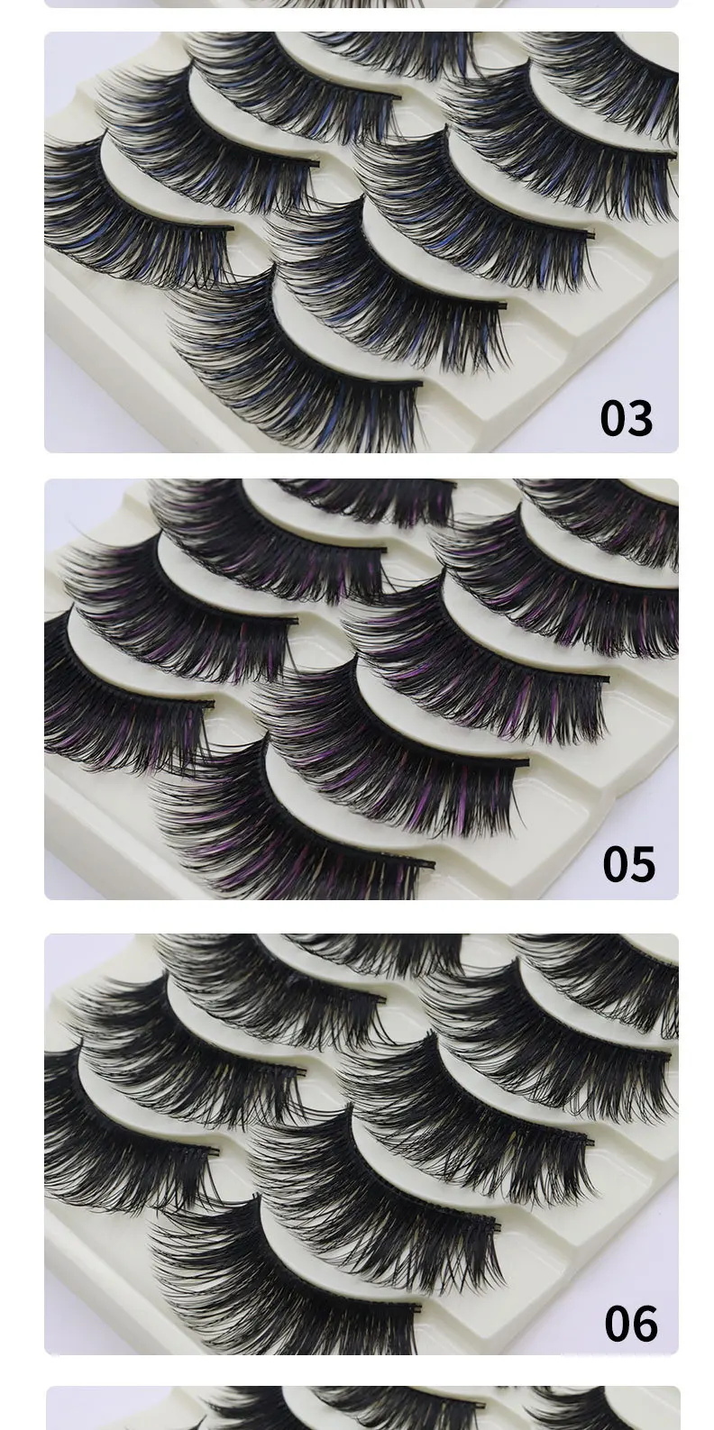 

5 Pairs Multi Layered False Eyelashes Fluffy Volume Lashes 3D Layered Effect Reusable Easy to Apply False Eyelashes MH88