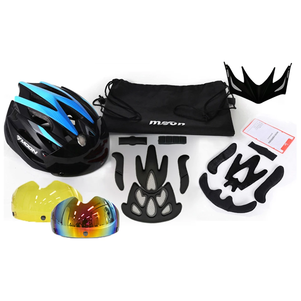 Магнитные защитные очки MOON шлем для горного и дорожного велосипеда с очками 55-64