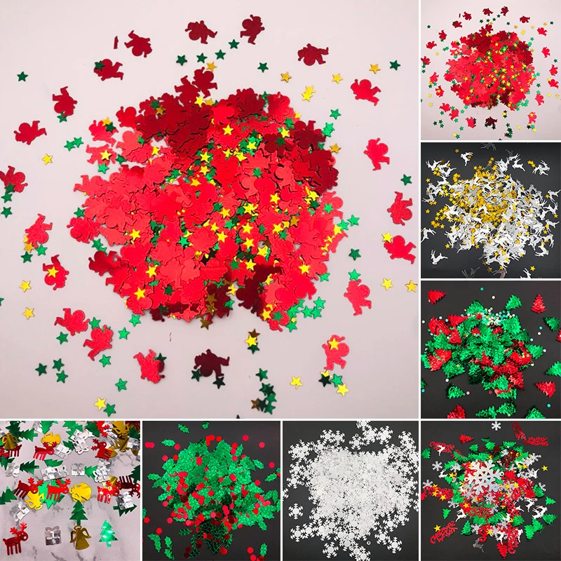 2019 New Year Christmas Activities Party Decoration Sequins Santa Snowflake Deer Shape Hot Sales |