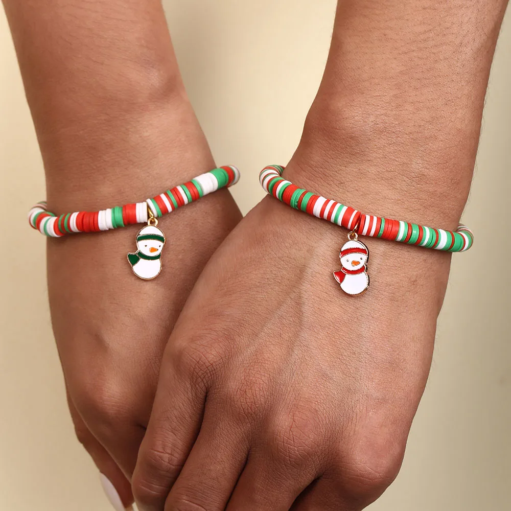 

Creative Snowman Pendant Resin Adjustable Bracelet For Womens Mens Couples Anniversary Birthday Christmas Gift Jewelry
