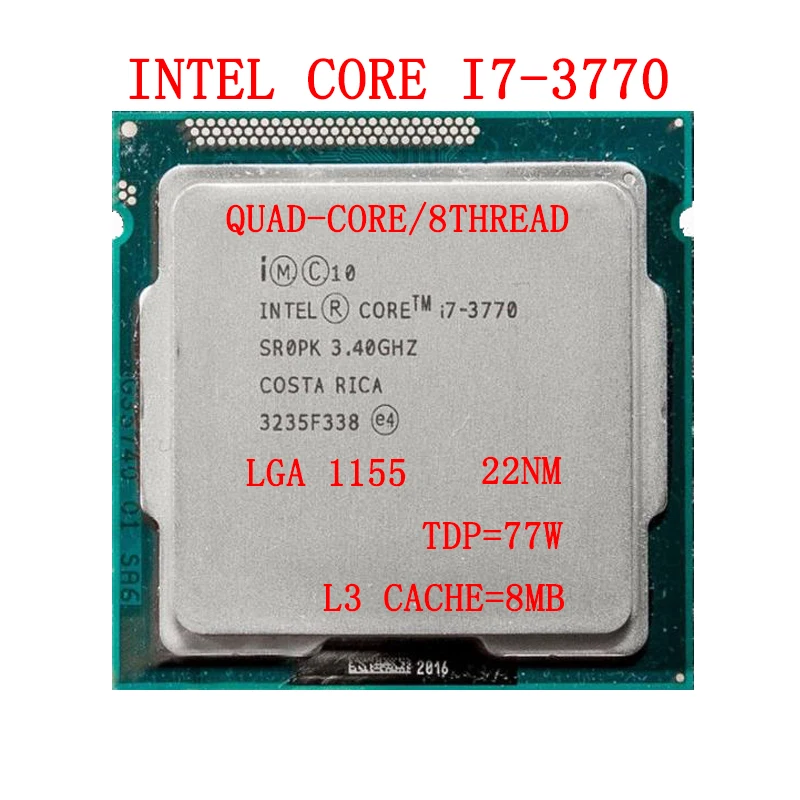 

intel Core i7 3770 Quad-Core CPU 3.4GHz SR0PK LGA 1155 Processor Support H77/Z77 Series Mainboard