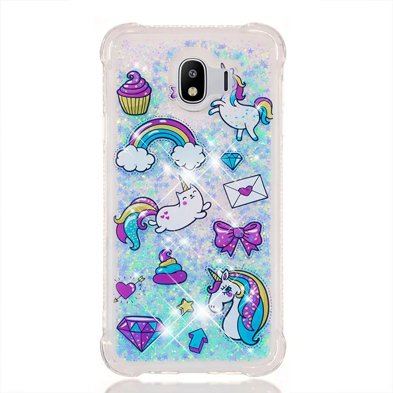 Courier Horse Блестящие жидкие зыбучие пески Чехлы для samsung Galaxy J4 J6 J3 J7 J2 Pro J4+ J6 Premium J400F J120 J510 J710 задняя крышка - Цвет: Courier Horse