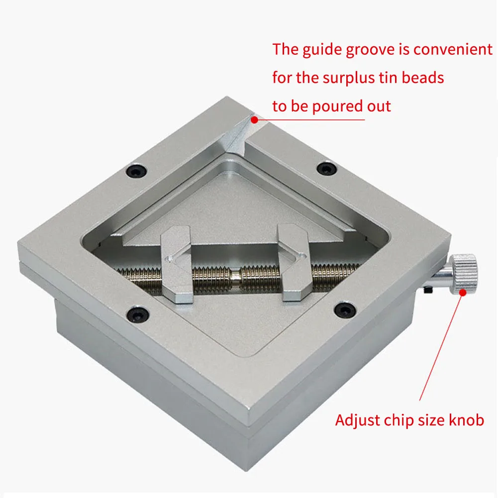 

90x90mm Soldering Rework Durable Fixture Jig Stencil Clamp With Slider Template Holder Reballing Station Manual Directly Heated