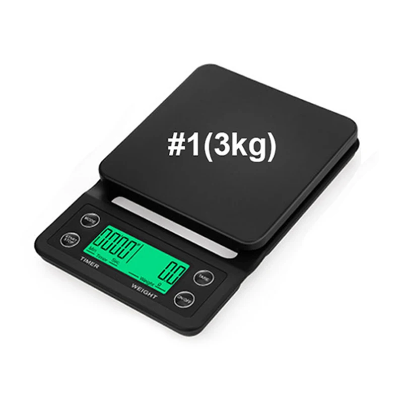 Black 3KG ЖК-дисплей цифровой Вес Кофе весы Портативный Мини Баланс Электронный таймер Кухня Кофе Еда весы чёрный; коричневый 3 кг принимает массу весом до 5 кг/0,1 г - Цвет: Black 3KG