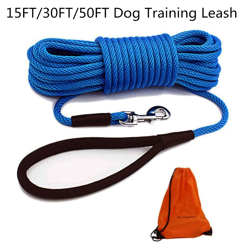 

Pet Dog Leashes 15/30/50 FT Long Nylon Tracking Rope Outdoor Walk Training Dogs Lead Leash For Medium Large Pet Dogs Collars