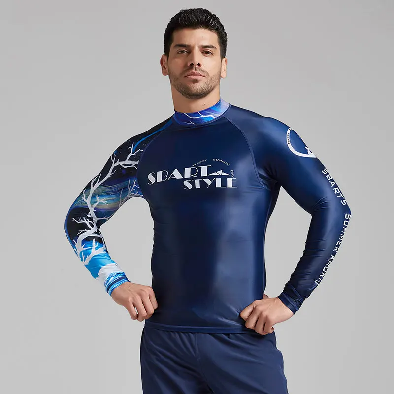 Мужская футболка с длинным рукавом и защитой от солнца лайкра UPF50|Комбинезоны| |