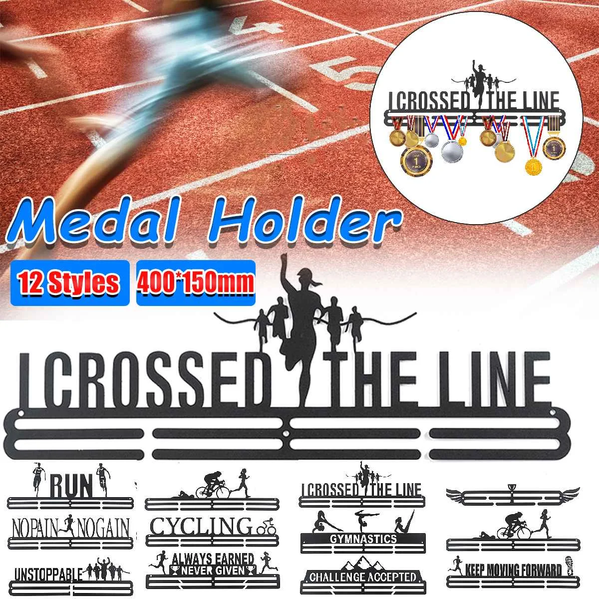 12 стилей медаль Вешалка держатель медали дисплей стойка из нержавеющей стали Бег