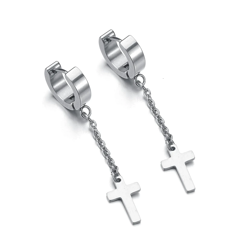 Женские и мужские модные Подвесные серьги в стиле панк с крестом хрящевой