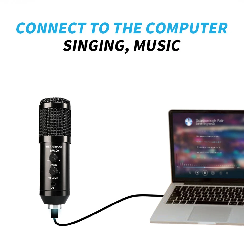 USB конденсаторный микрофон со встроенным микрофоном для ПК ноутбука студийной