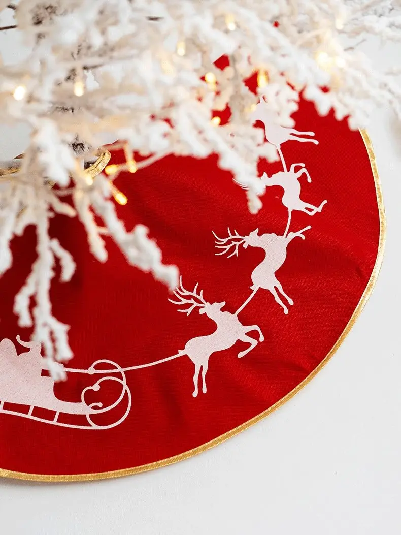

Merry Christmas Tree Skirt Snowflake Burlap Tree Skirt For Xmas Decor Festive Holiday Party Ornament