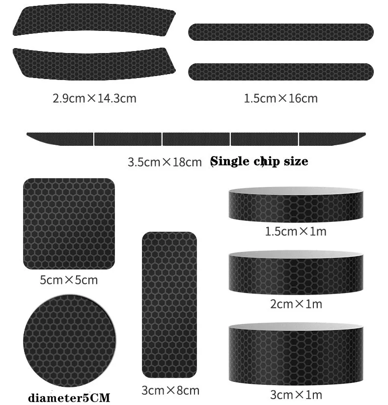 3 м черная лента светоотражающая Стикеры алмаз Класс клей Безопасность Mark