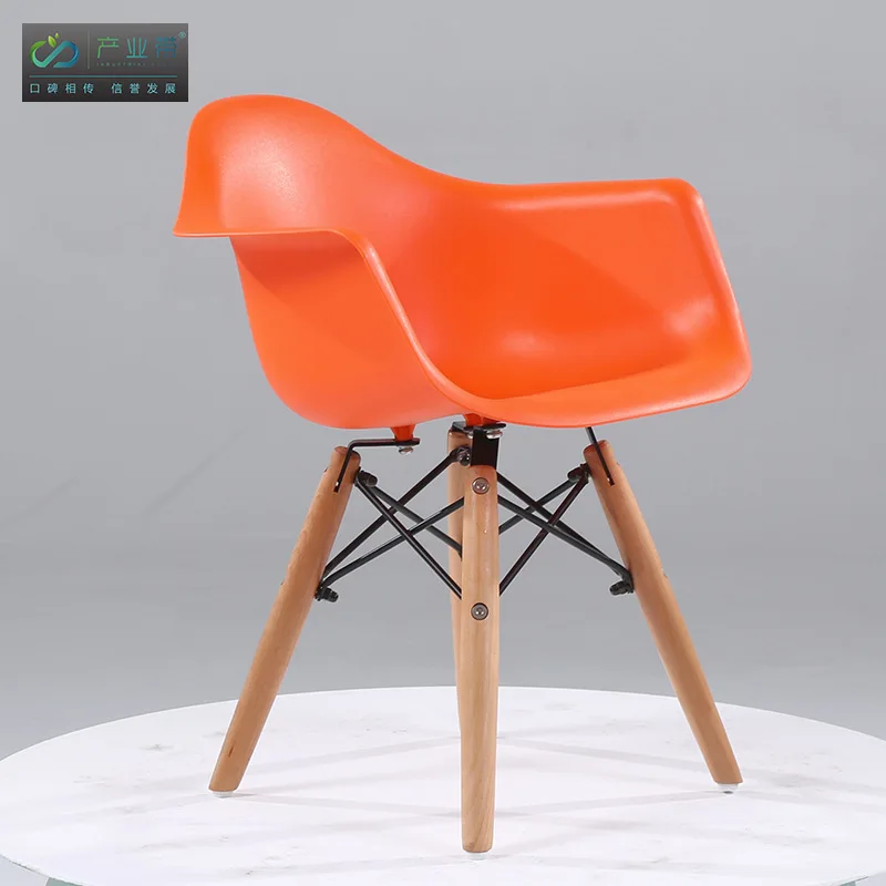 Nordic children furniture kids stool plastic wood chair children toddler designer fashion Kids chair home furniture dropshipping - Цвет: orange