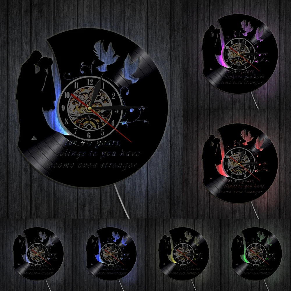 Персонализированные настенные часы на заказ виниловые для записи свадьбу