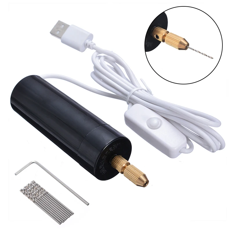 Мини электродвигатель ручная дрель с USB 5 В наборы спиральных ключей инструмент