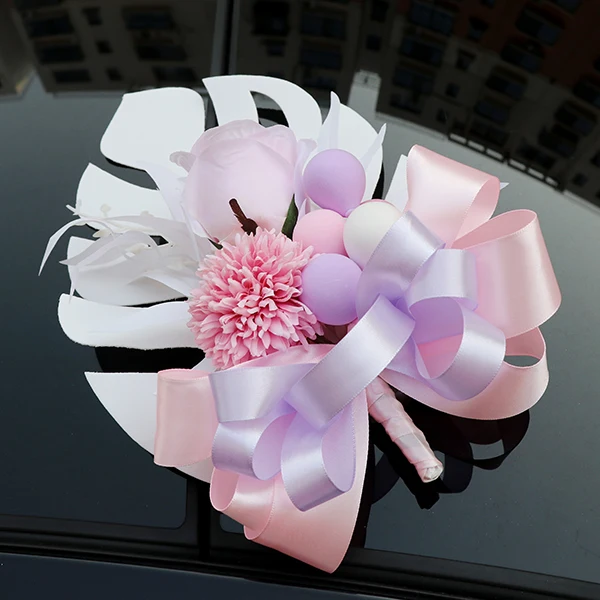 Искусственный воздушный шарик розовый украшения для свадебной машины ручки