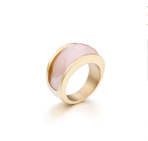 Свадебные вечерние кольца с кристаллами для женщин ювелирные изделия американский размер #6 ~ #9 золотой цвет из нержавеющей стали цветные очаровательные кольца с камнем