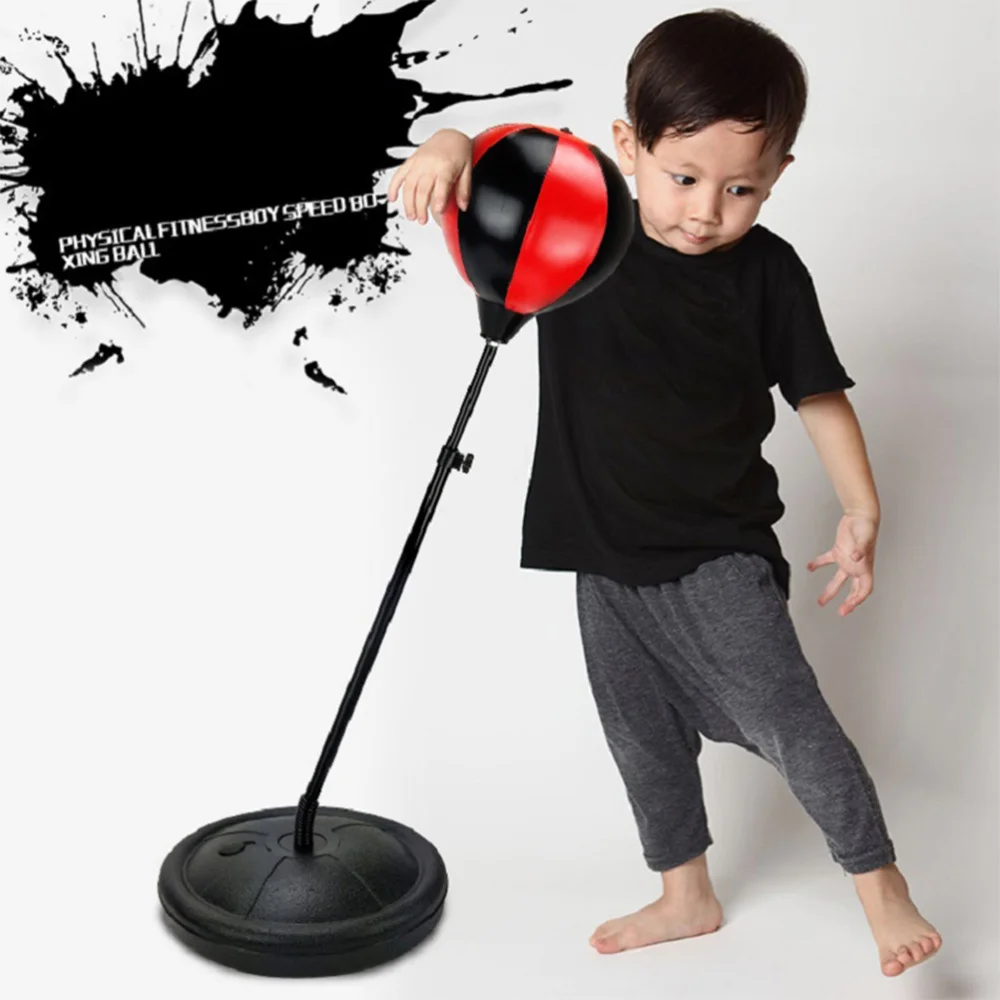 

1Set of Children's Suction Pattern Vertical Boxing for Boys Fitness Exercising Sports Projicts(Black Red)