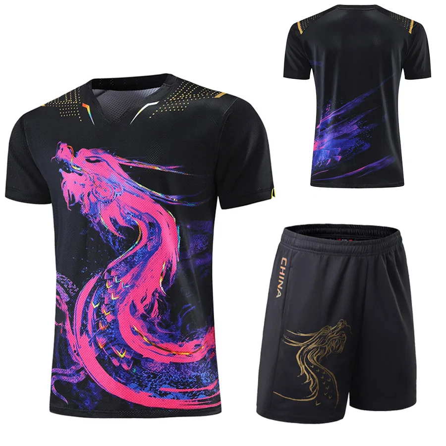 Новейший китайский костюм для настольного тенниса Dragon мужские женские детские