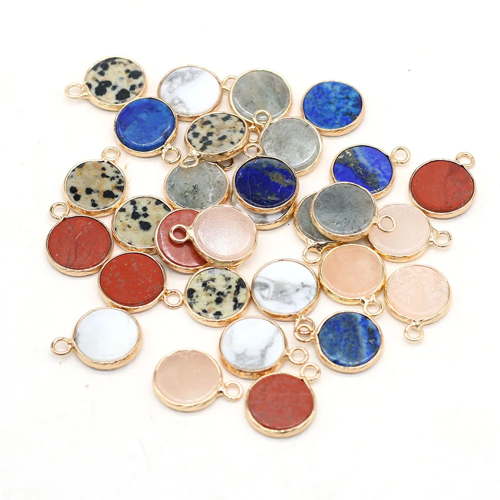 

2 PCS Natural Semi-precious Stone Flash Labradorite Rose Quartz Small Pendant DIY Jewelry Making Necklace Bracelet Gift