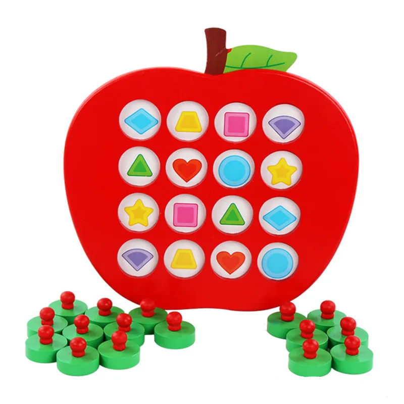 Игры в шахматы Apple Memory деревянные детские игрушки головоломка Монтессори Edycation