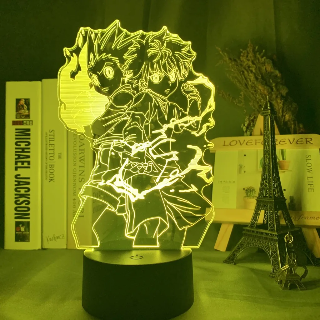 

App Control Hunter X Hunter 3D Night Light Anime 7 Color Nightlight for Kid Bedroom Decor Lighting Child Bedside Gift Table Lamp