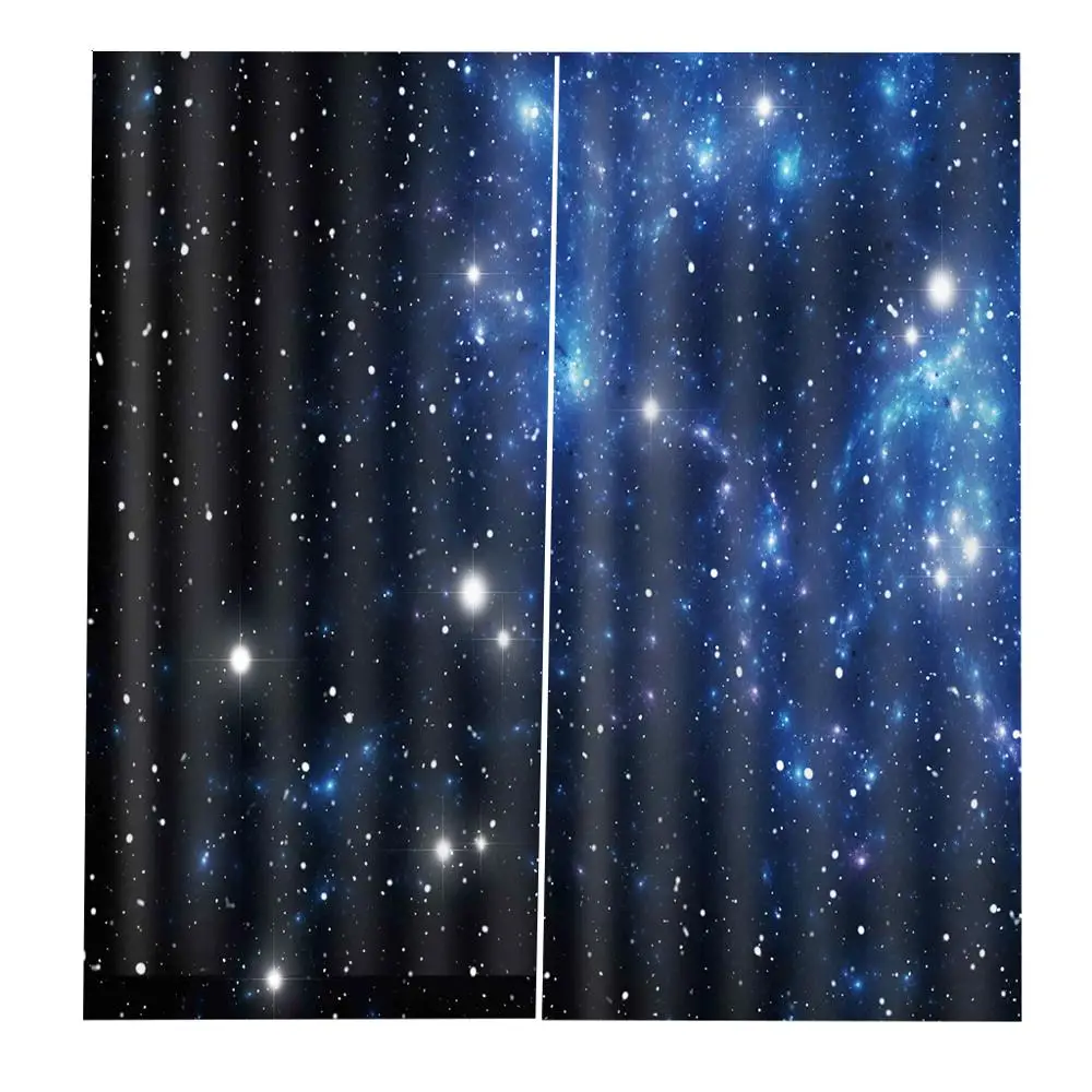 blue curtains sky star blackout D Curtain Printing Blockout Polyester Photo Drapes Fabric For Room | Дом и сад