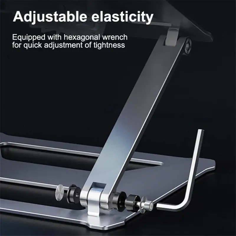 

2021 Foldable Laptop Table Stand With Double Cooling Fan Aluminum Computer Stand Laptop Riser For Desk Portable Laptop Holder