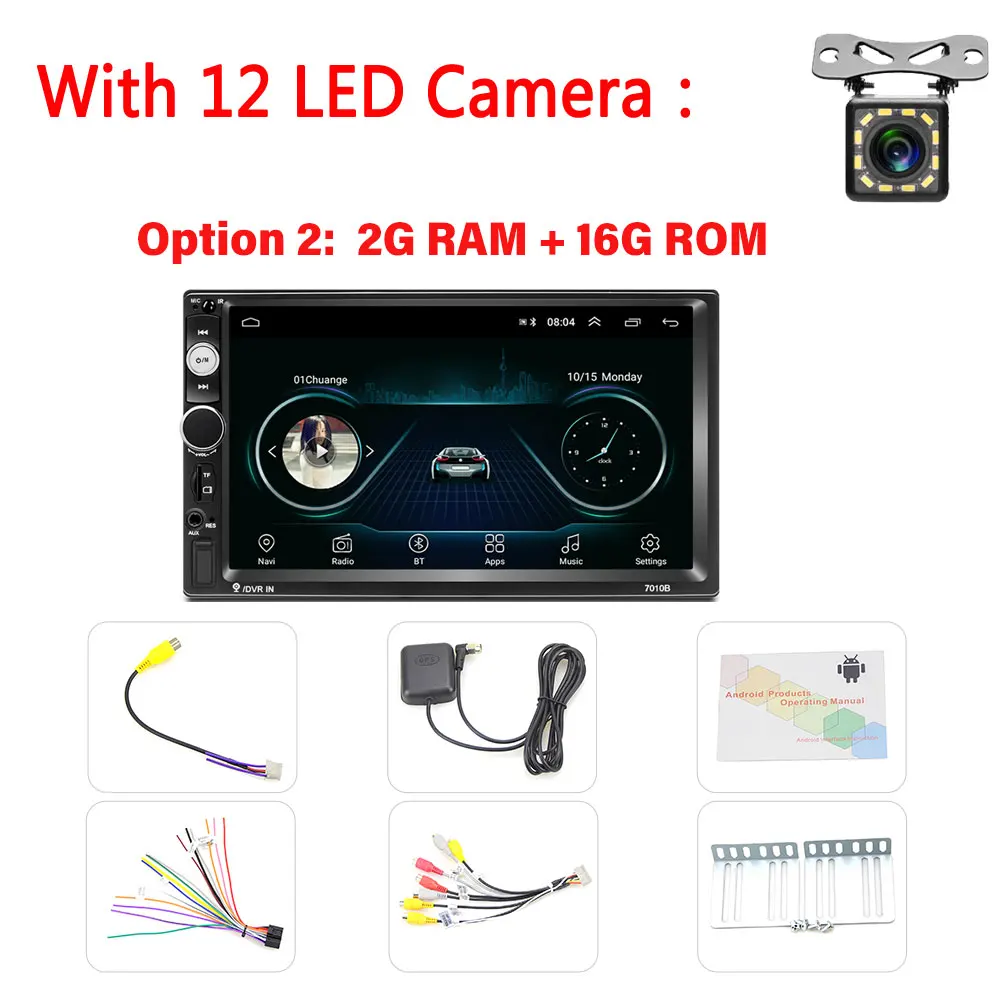 2G 16G with camera LeeKooLuu Android 8,1 2 Din автомобильное радио центральный мультимедийный MP5 видео плеер 2Din Авторадио Стерео gps Bluetooth Зеркало Ссылка Wifi - Цвет: 2G 16G with camera