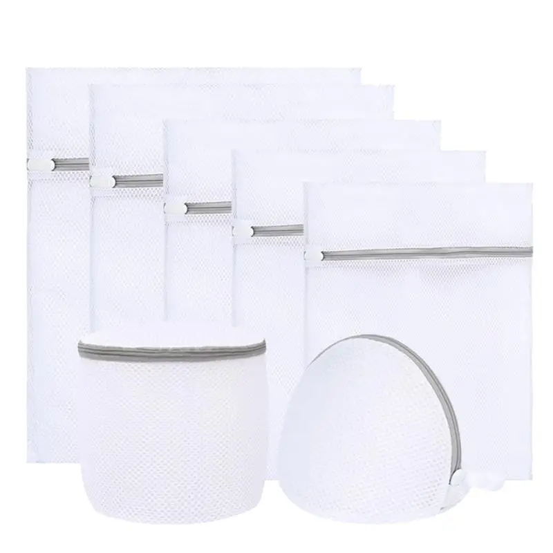 7 шт мешок для стирки полиэстер сетка сумка белья защитный (толстый 5 квадратный 2