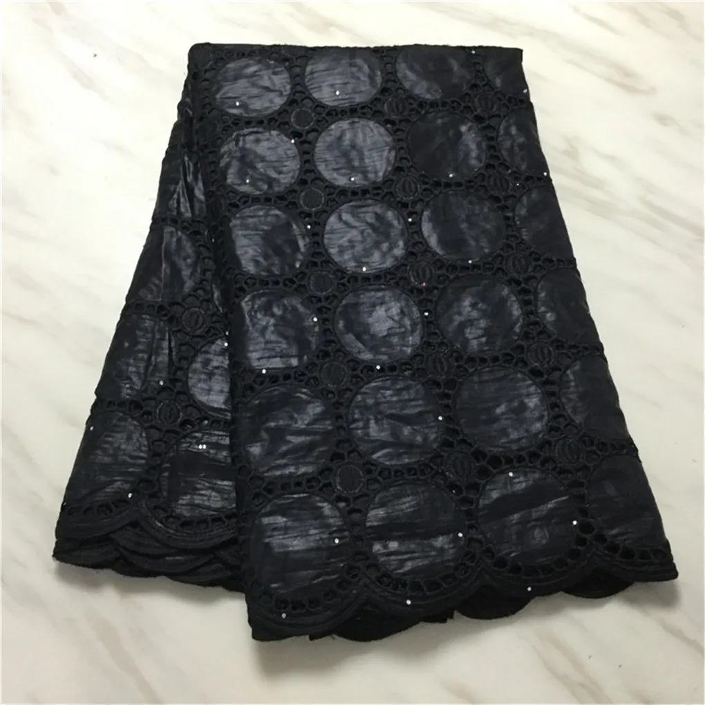 2020 Новое поступление черная африканская кружевная ткань вышитая базин роскошная