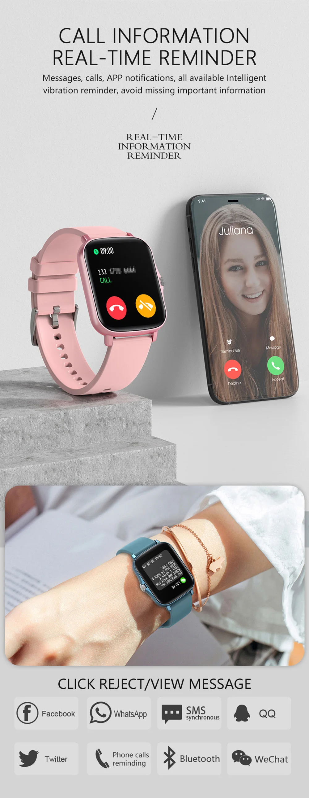 

P8 Plus 1.69 infinite Screen Smart Watch Y20 Men Full Touch Fitness Tracker Waterproof Women GTS 2 Smart Watch for Xiaomi Phone
