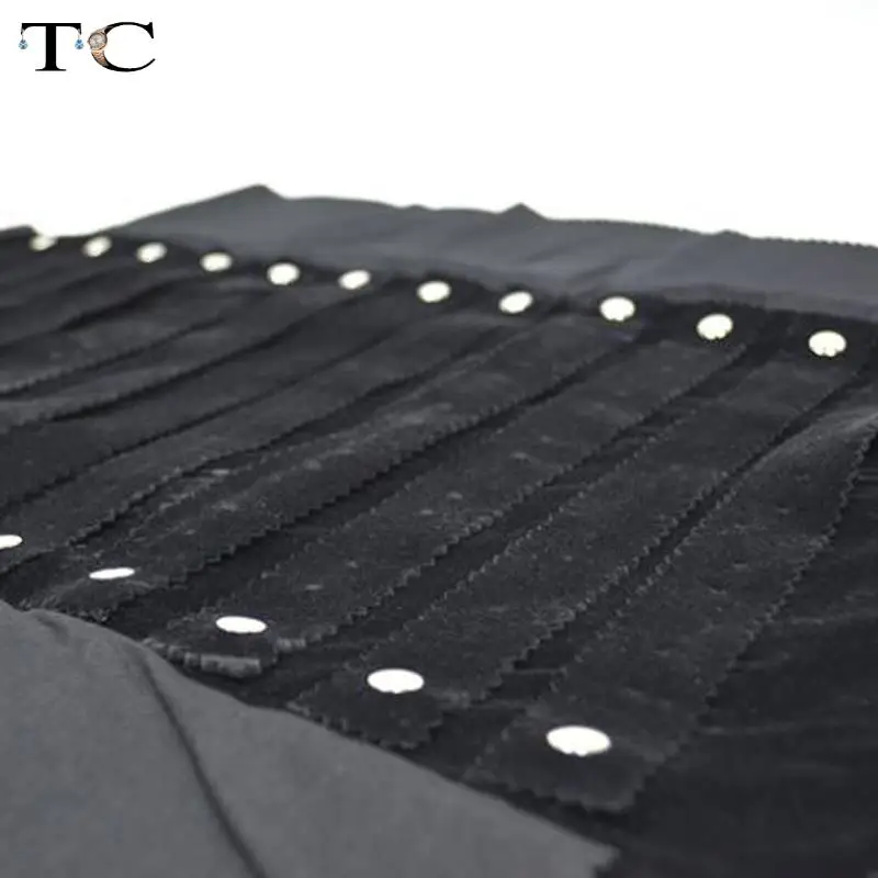 Шкатулка для ювелирных украшений из ткани черный бархатный органайзер хранения