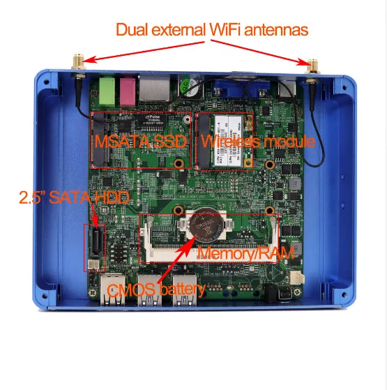 

2019 new Intel Core i7 i5 7200U i3 7100U Fanless Mini PC Windows 10 Pro Barebone Computer DDR4/DDR3 2.4GHz 4K HTPC WiFi HDMI VGA