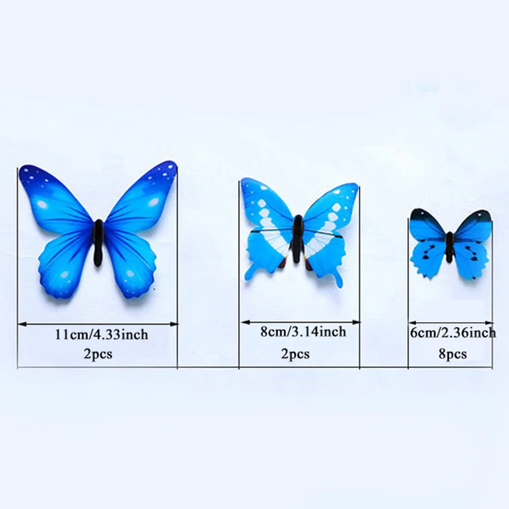 

12pcs Luminous Butterfly Design Decal Art Wall Stickers Room Butterflies Home Decor DIY Stickers 3D Fridge Wallpaper Decoration