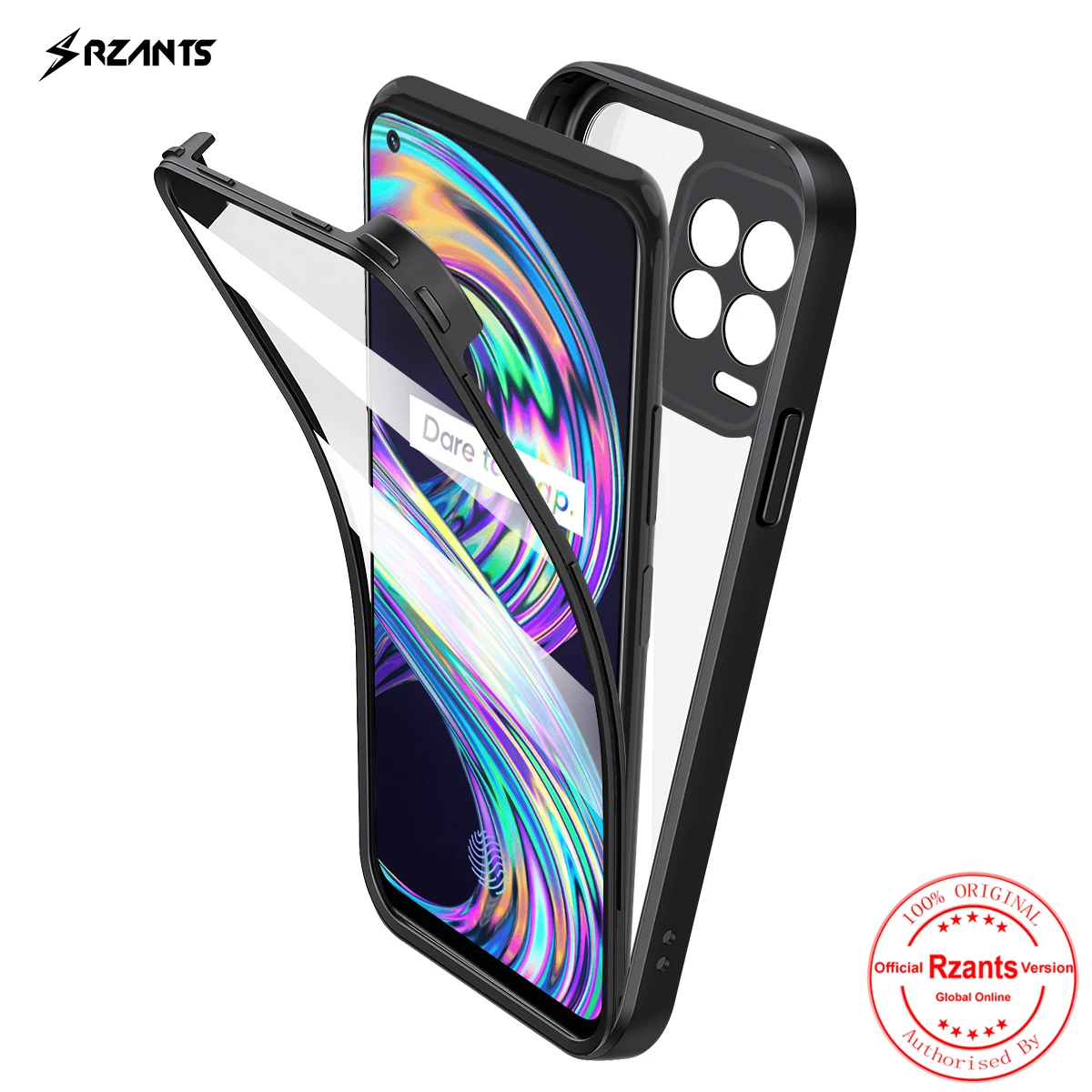 

Чехол Rzants для OPPO Realme 8 Realme 8 Pro [полный корпус 360], прозрачный чехол без встроенной защитной пленки, противоударный корпус