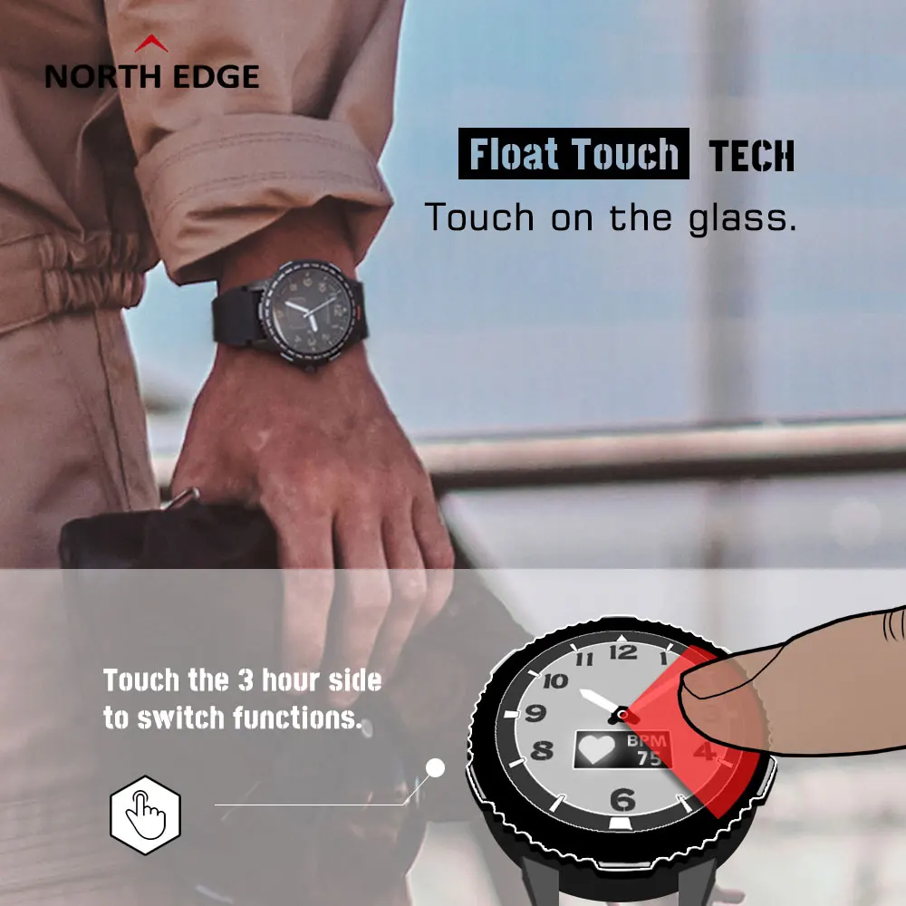 Подарочный браслет для часов North EDGE плавающие спортивные Смарт часы 1 3 дюйма