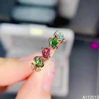 kjjeaxcmy fine jewelry s925 sterling silver inlaid natural tourmaline new girl popular ring support test chinese style