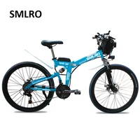 2021 upgraded foldable electric mountain bike 500w 48v 26 carbon steel electric bike with 13ah lithium lattery ebike